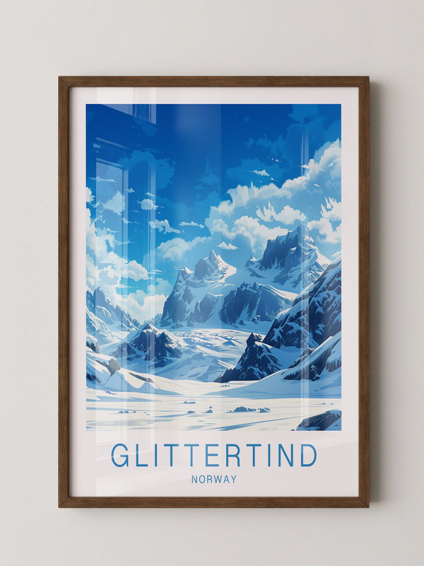 Schneebedeckte Berge in Blau