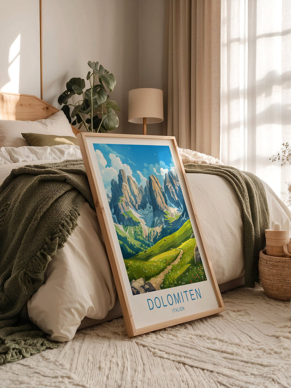 Dolomitengipfel Frühlingswiese Kunst