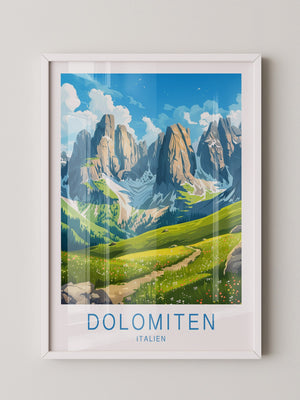 Dolomitengipfel Frühlingswiese Kunst