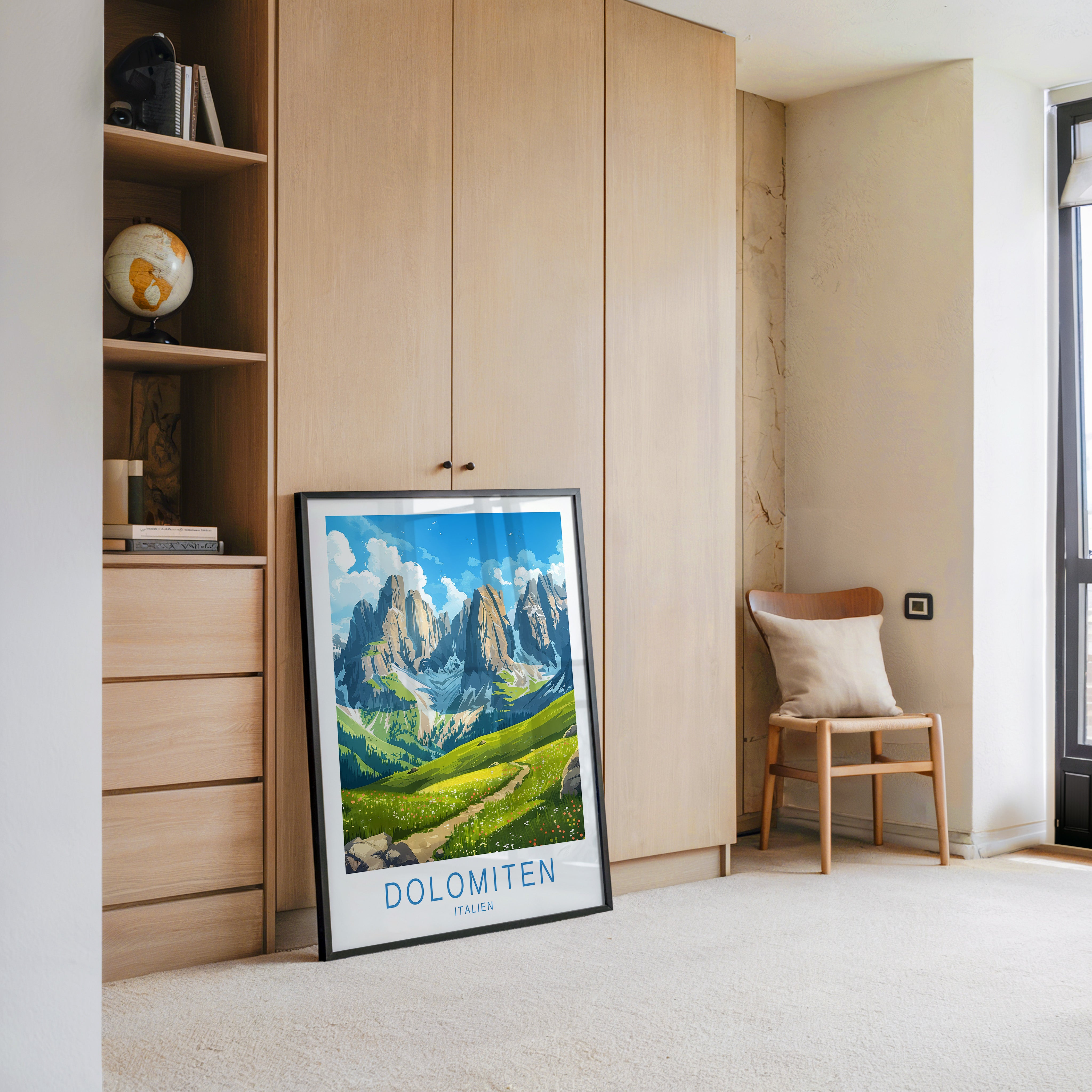 Dolomitengipfel Frühlingswiese Kunst