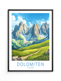 Dolomitengipfel Frühlingswiese Kunst