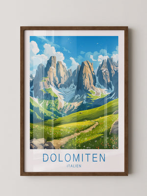 Dolomitengipfel Frühlingswiese Kunst