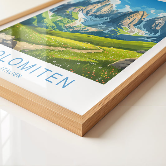 Dolomitengipfel Frühlingswiese Kunst