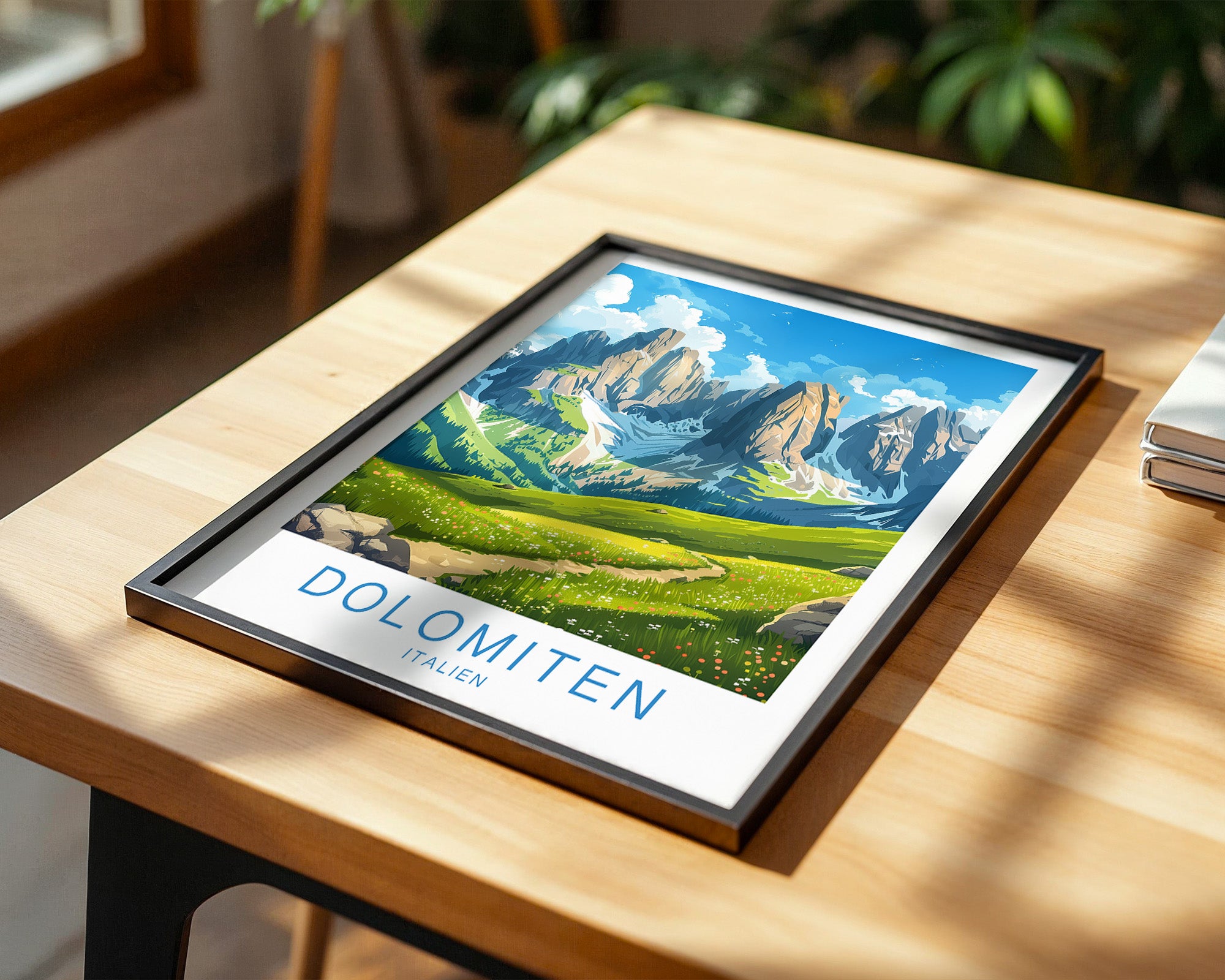 Dolomitengipfel Frühlingswiese Kunst