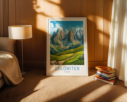 Dolomitengipfel Frühlingswiese Kunst