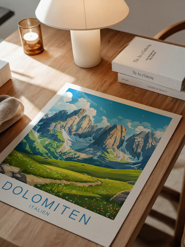 Dolomitengipfel Frühlingswiese Kunst