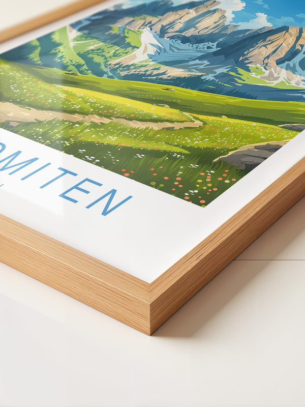 Dolomitengipfel Frühlingswiese Kunst