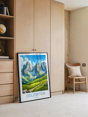 Dolomitengipfel Frühlingswiese Kunst