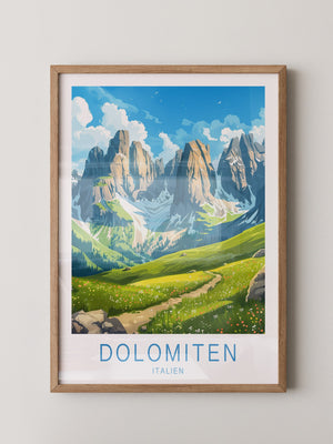 Dolomitengipfel Frühlingswiese Kunst
