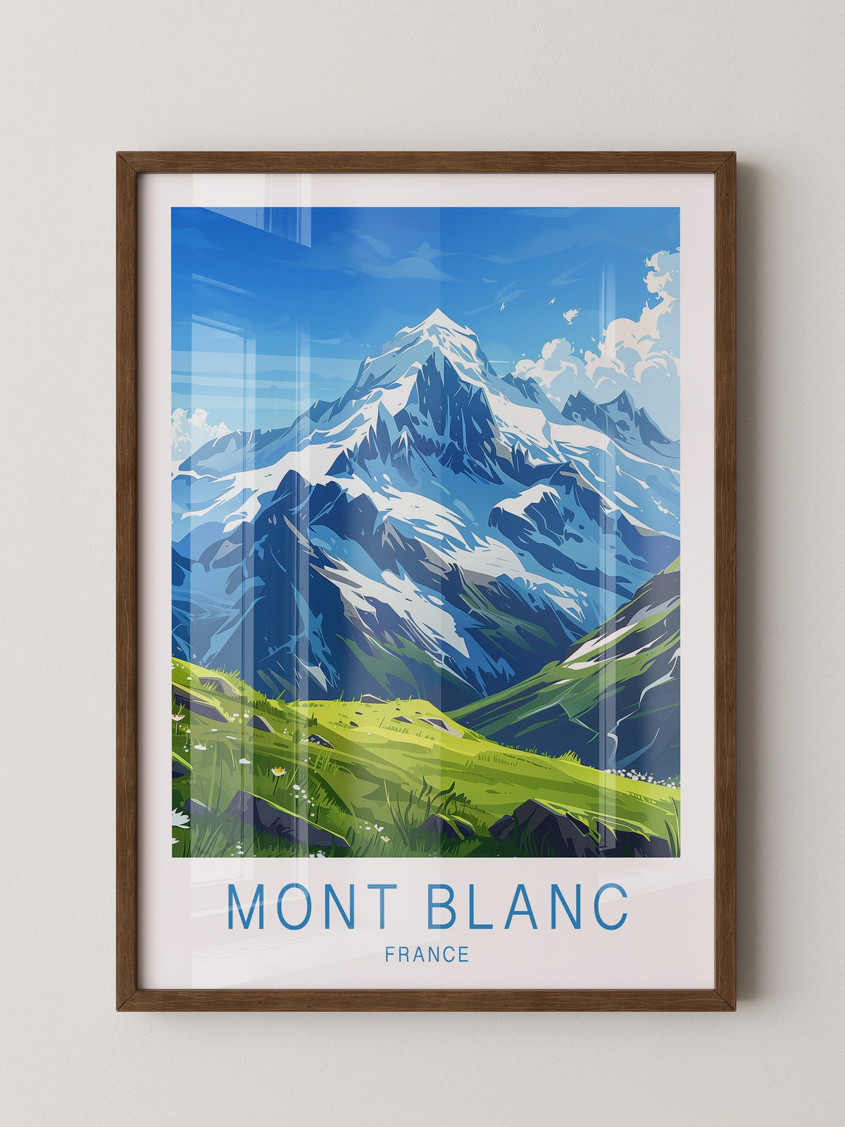 Mont Blanc Illustration blau