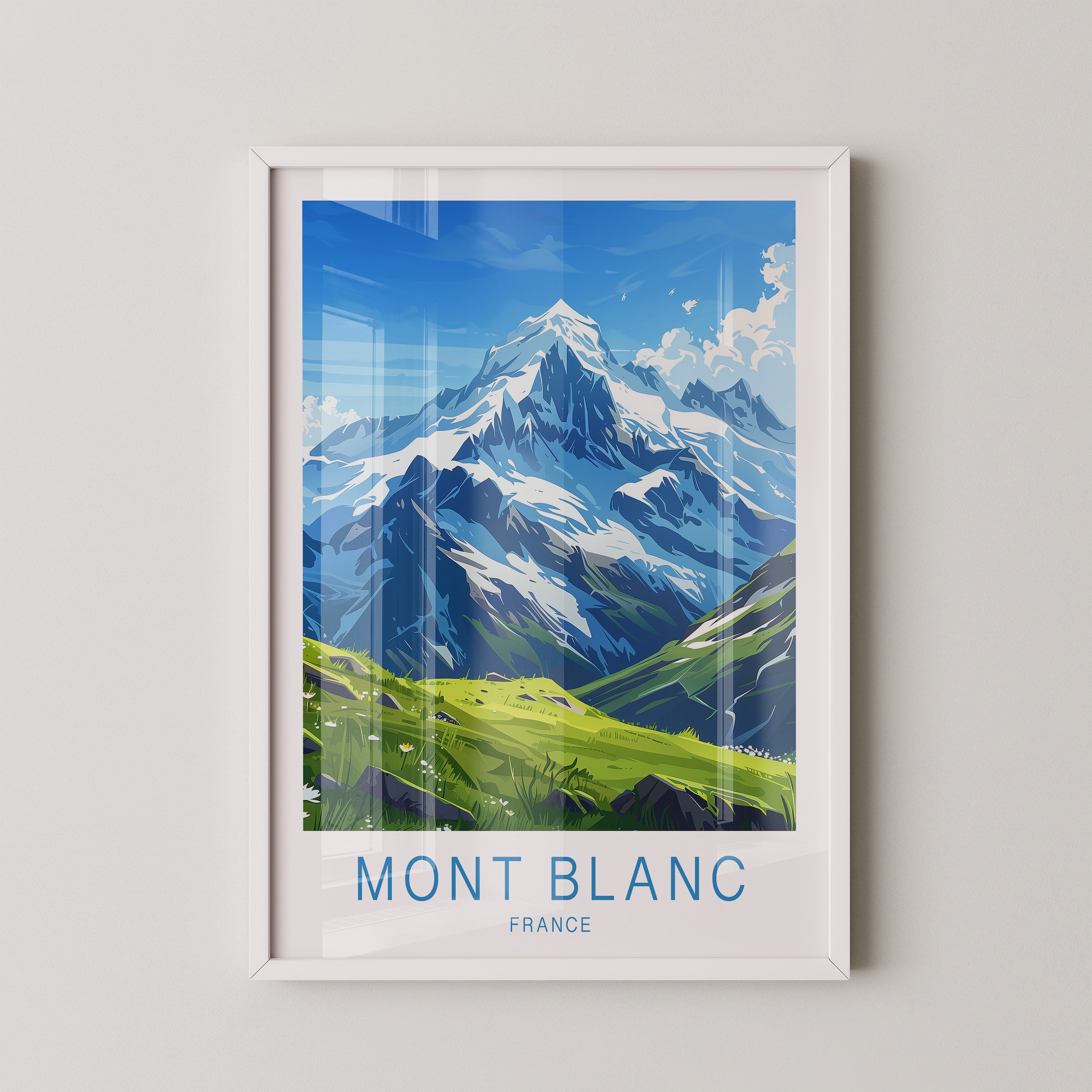 Mont Blanc Illustration blau