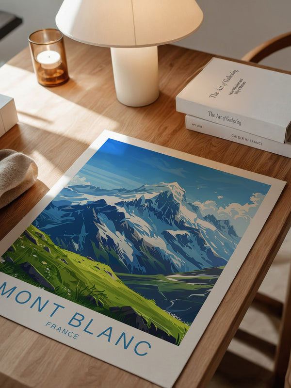 Mont Blanc Illustration blau