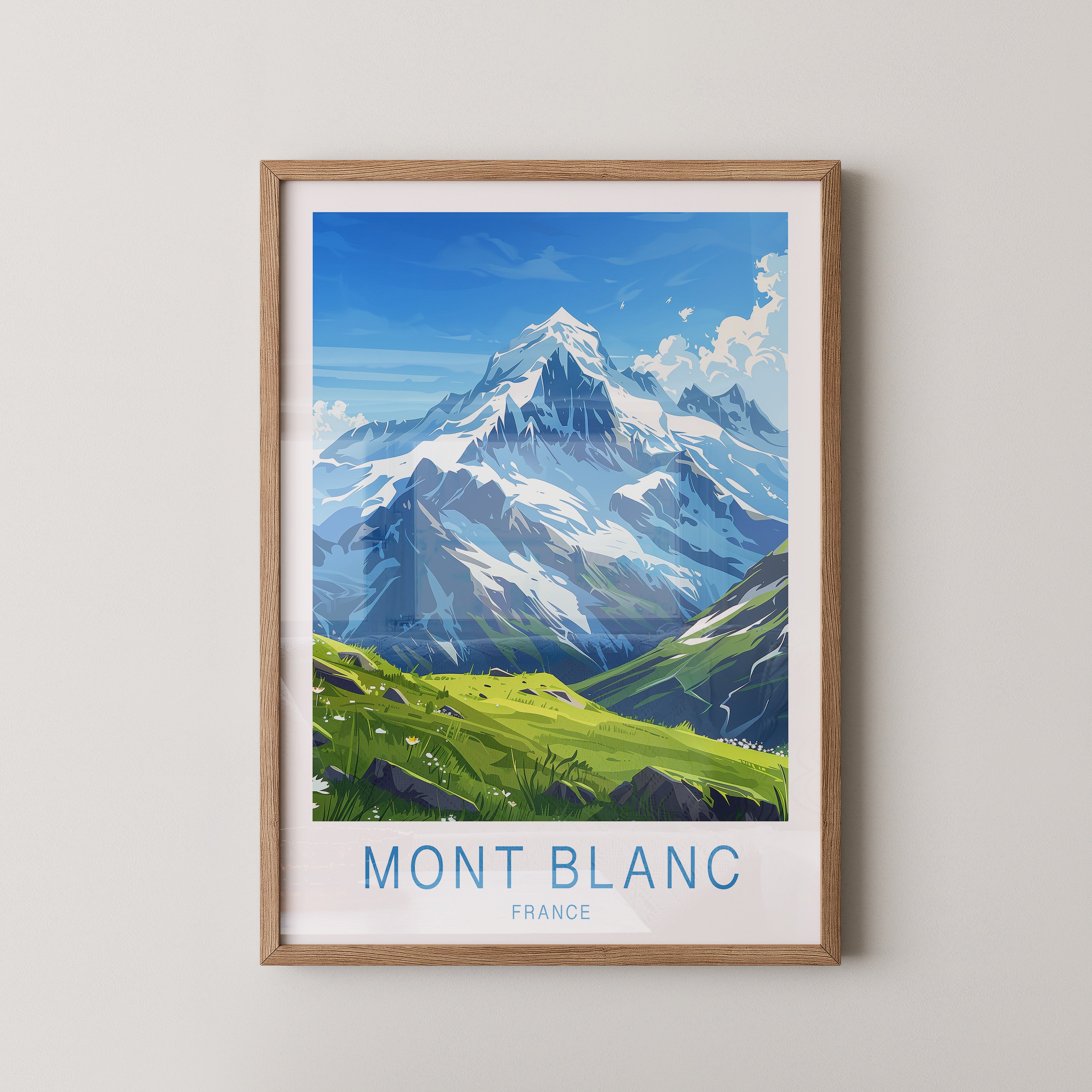 Mont Blanc Illustration blau