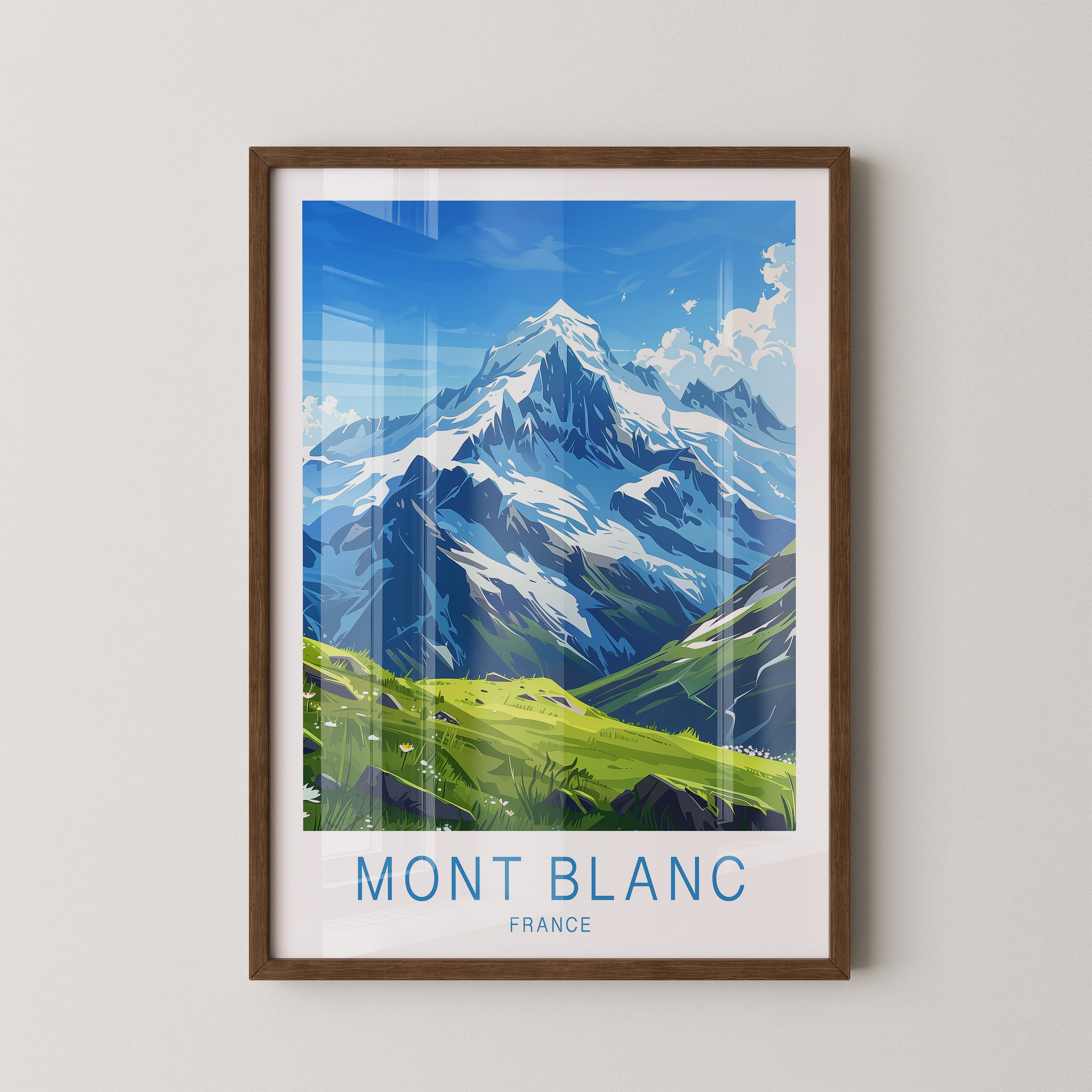 Mont Blanc Illustration blau
