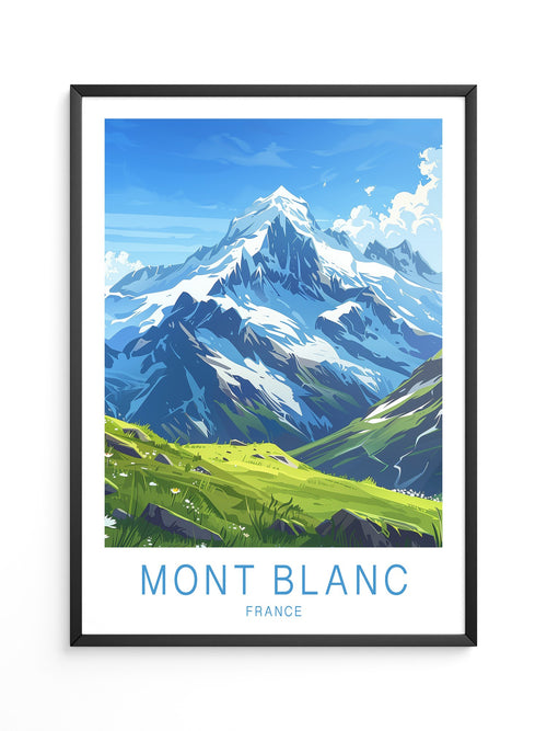 Mont Blanc Illustration blau
