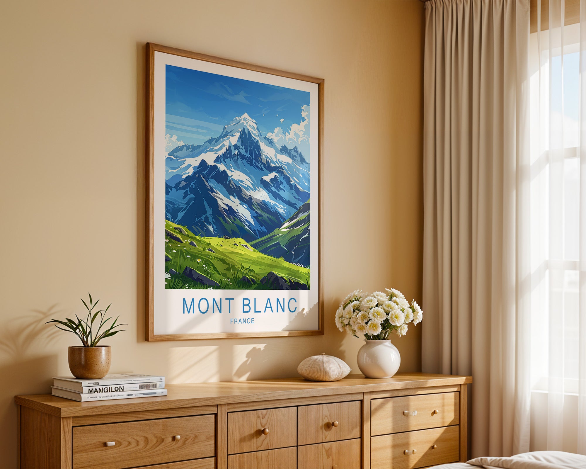 Mont Blanc Illustration blau