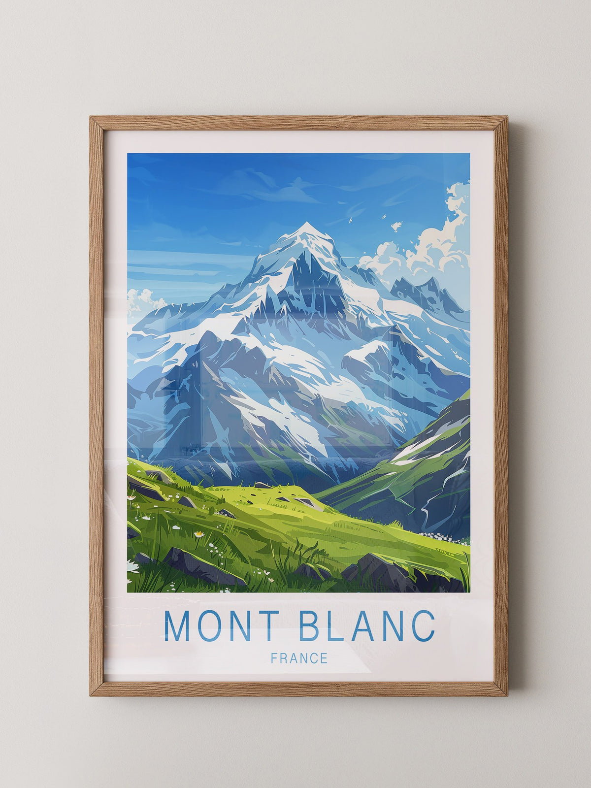 Mont Blanc Illustration blau