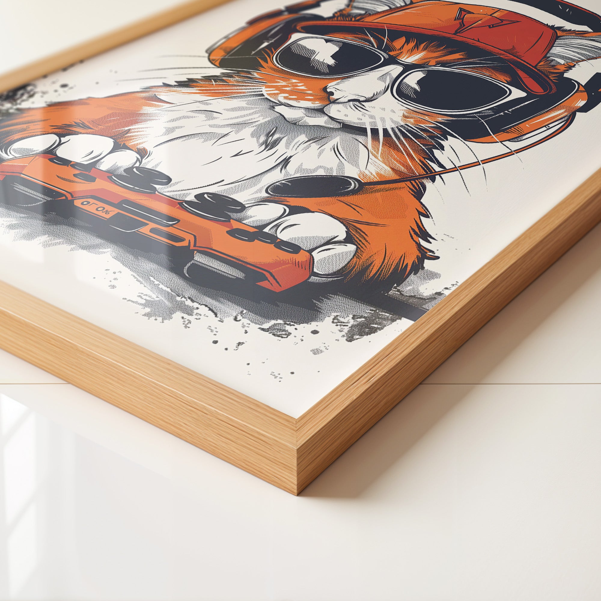 Gamer Katze mit Sonnenbrille