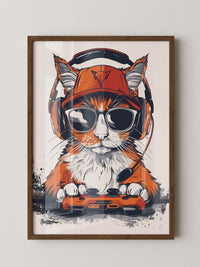 Gamer Katze mit Sonnenbrille