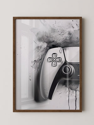 Gamepad Schwarz-Weiß Kunststil