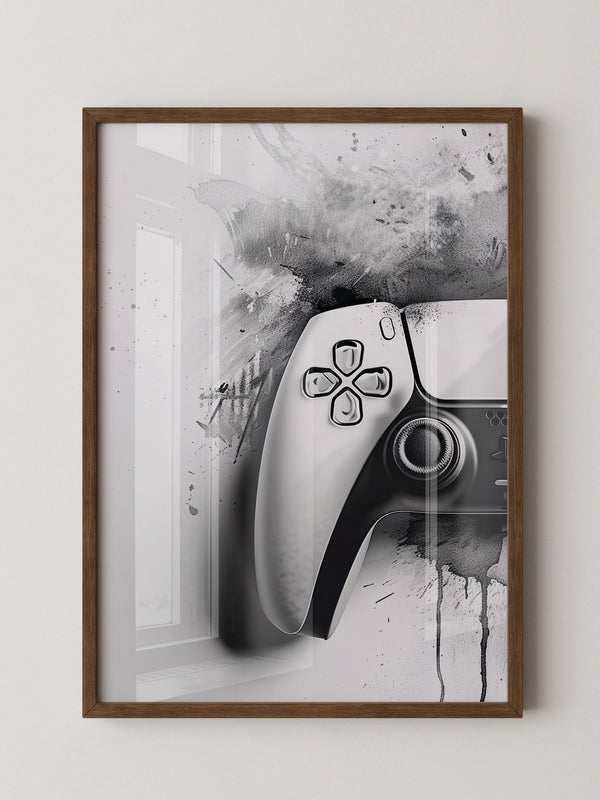 Gamepad Schwarz-Weiß Kunststil