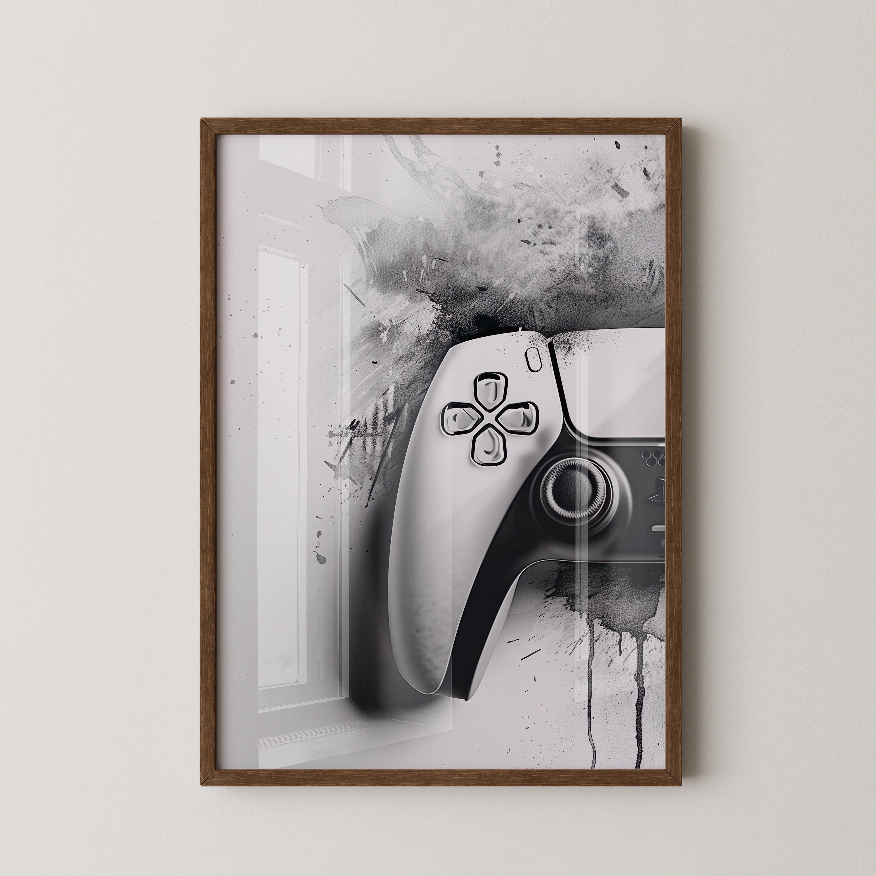 Gamepad Schwarz-Weiß Kunststil