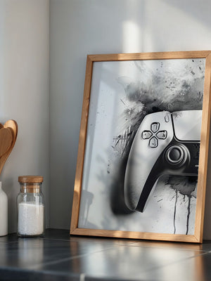 Gamepad Schwarz-Weiß Kunststil