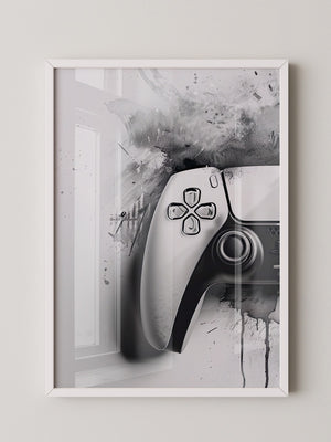 Gamepad Schwarz-Weiß Kunststil