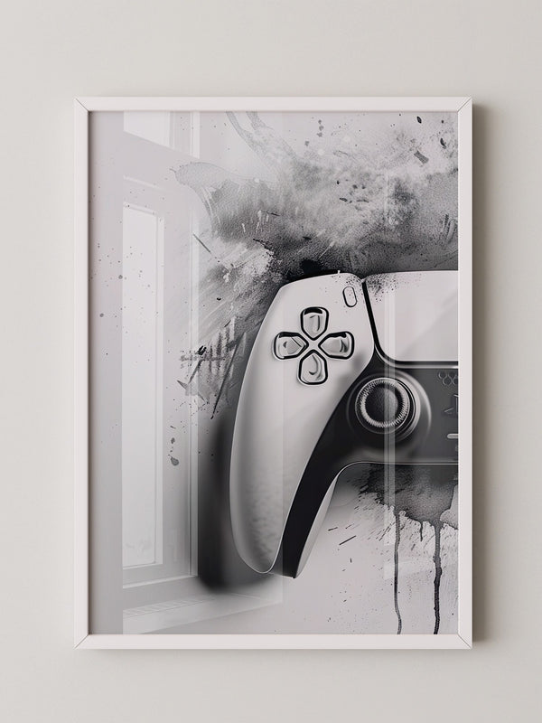 Gamepad Schwarz-Weiß Kunststil