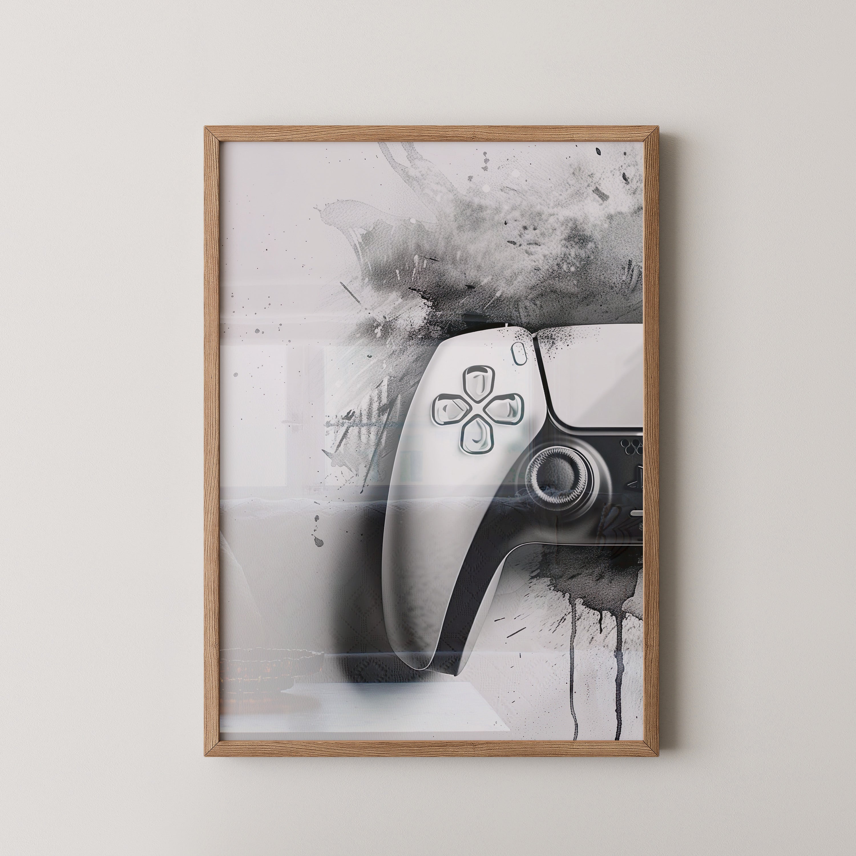 Gamepad Schwarz-Weiß Kunststil