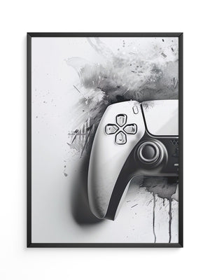 Gamepad Schwarz-Weiß Kunststil