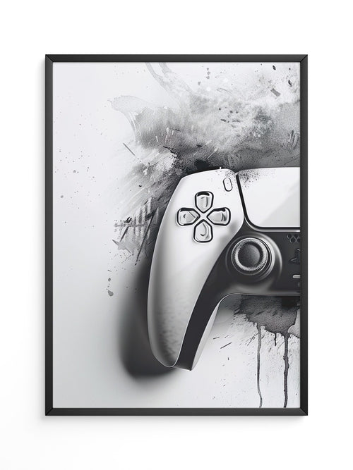 Gamepad Schwarz-Weiß Kunststil