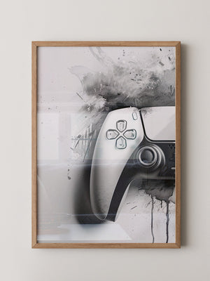 Gamepad Schwarz-Weiß Kunststil