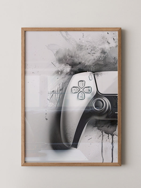 Gamepad Schwarz-Weiß Kunststil