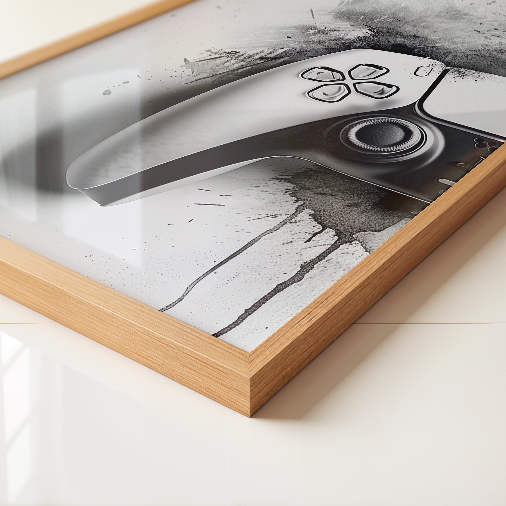 Gamepad Schwarz-Weiß Kunststil