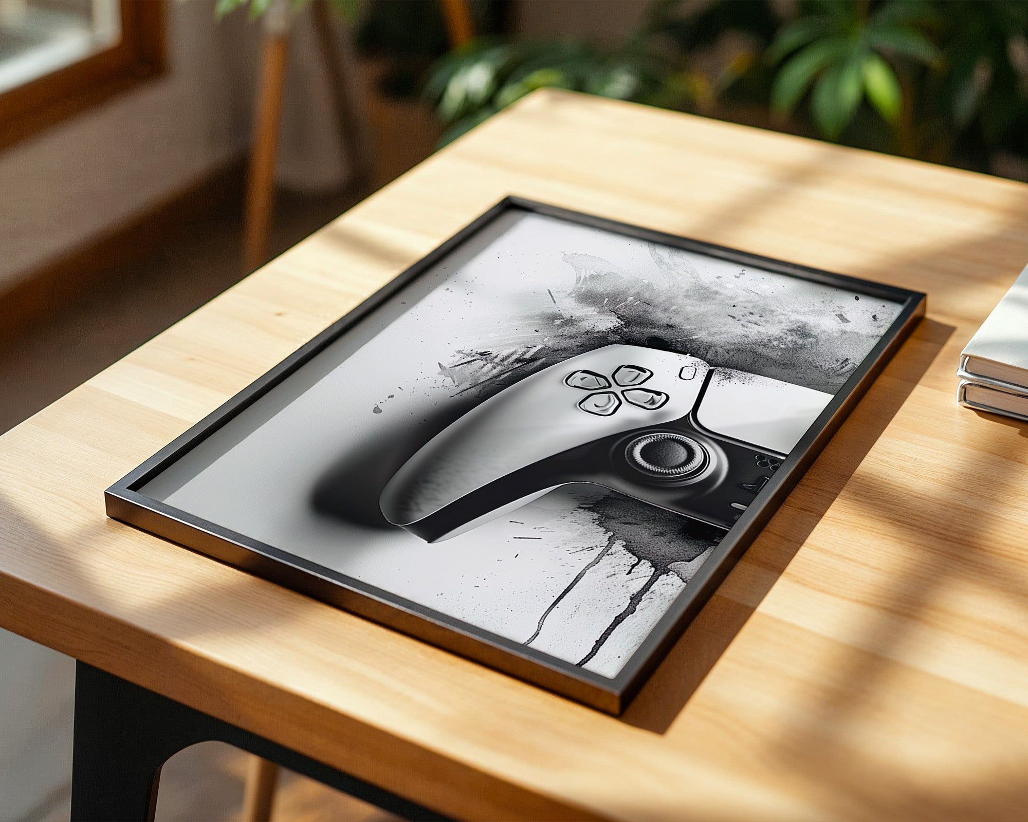 Gamepad Schwarz-Weiß Kunststil