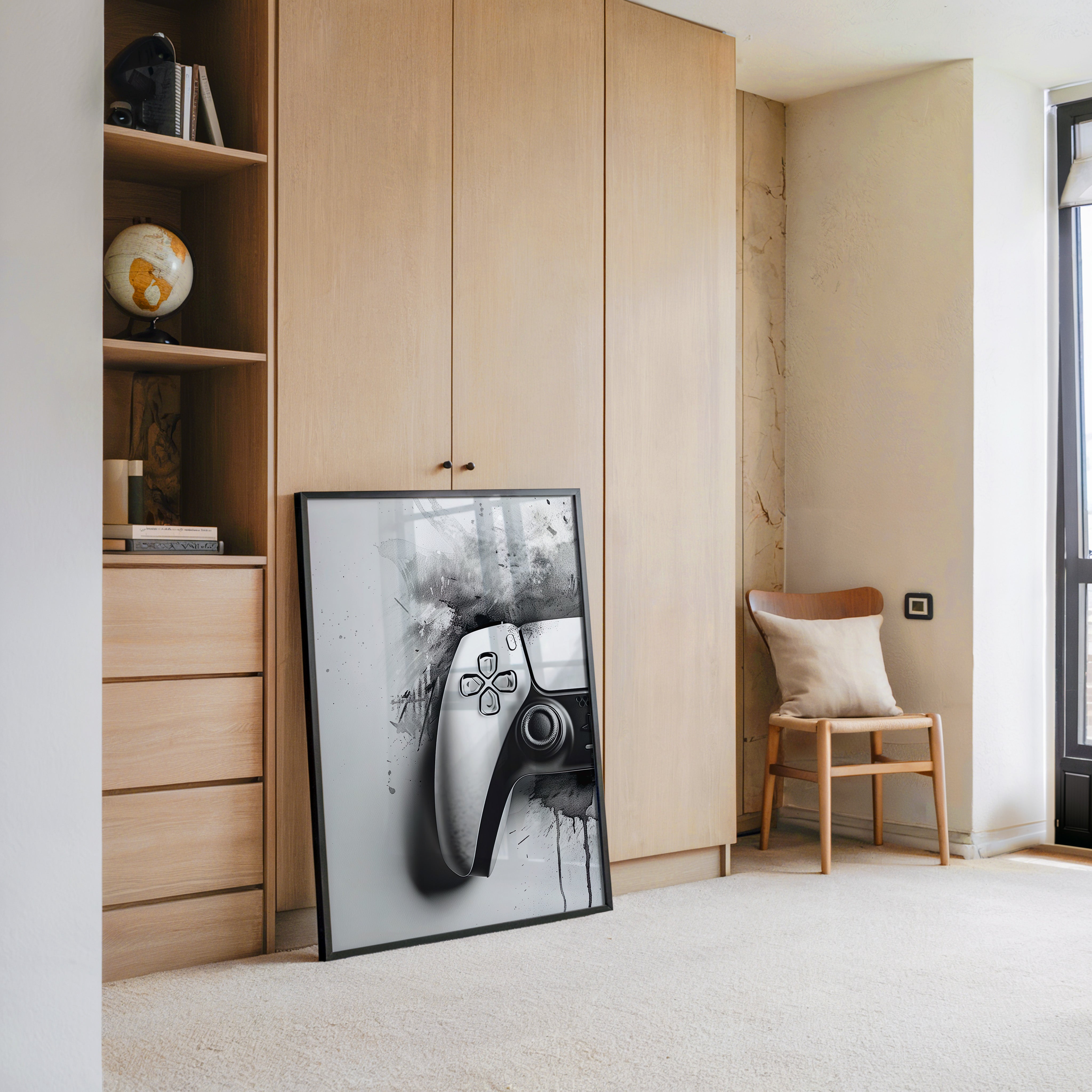 Gamepad Schwarz-Weiß Kunststil