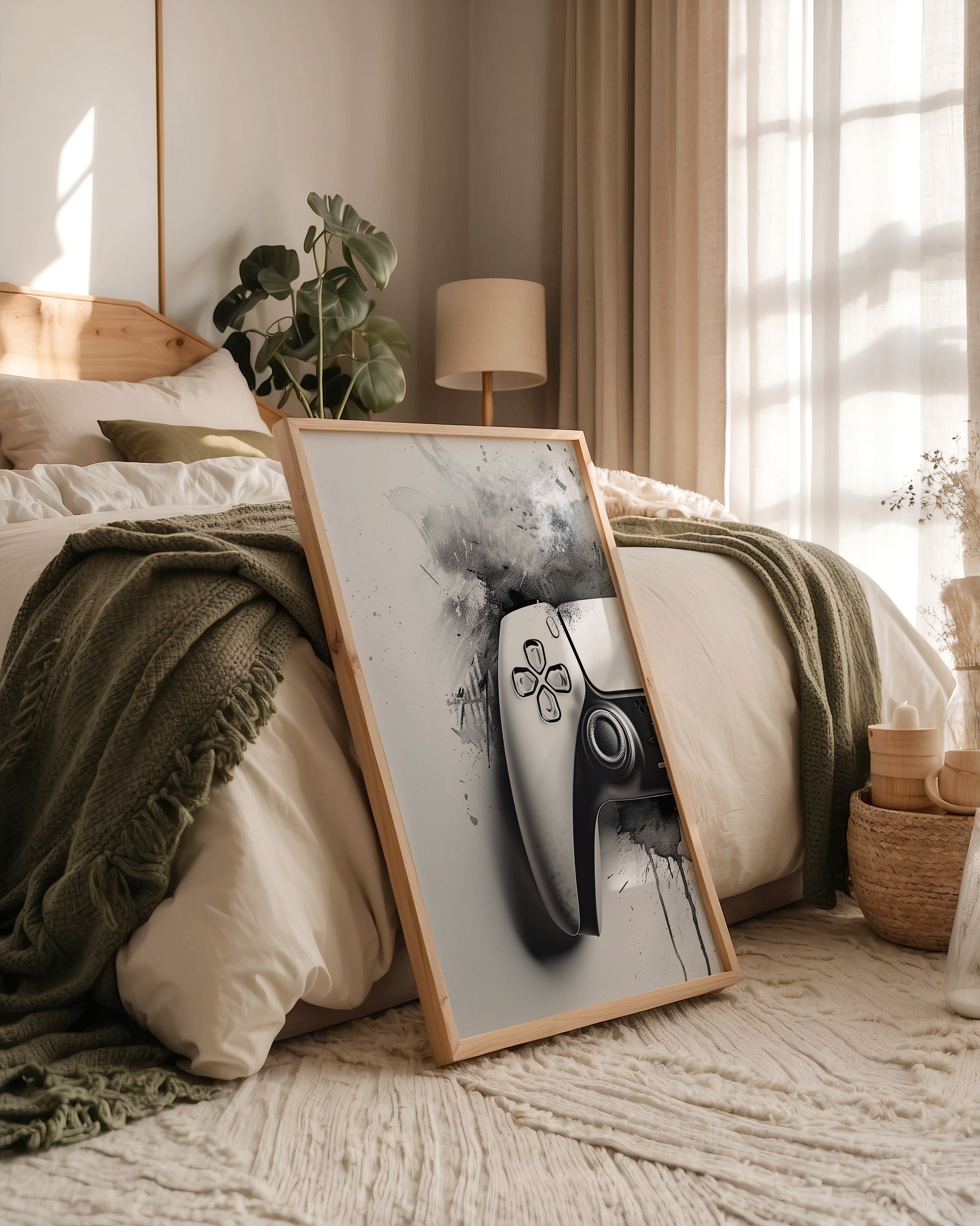 Gamepad Schwarz-Weiß Kunststil