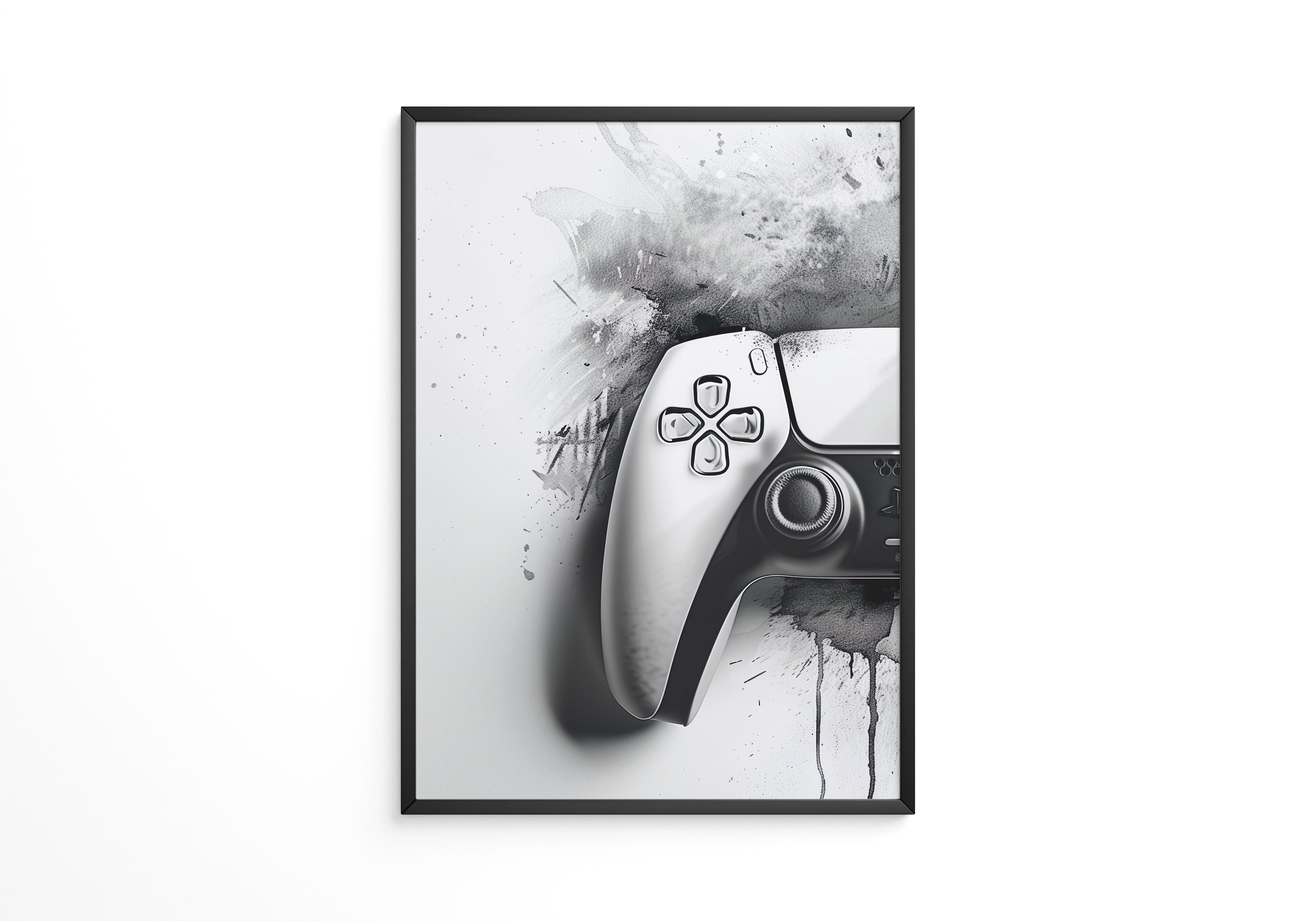 Gamepad Schwarz-Weiß Kunststil