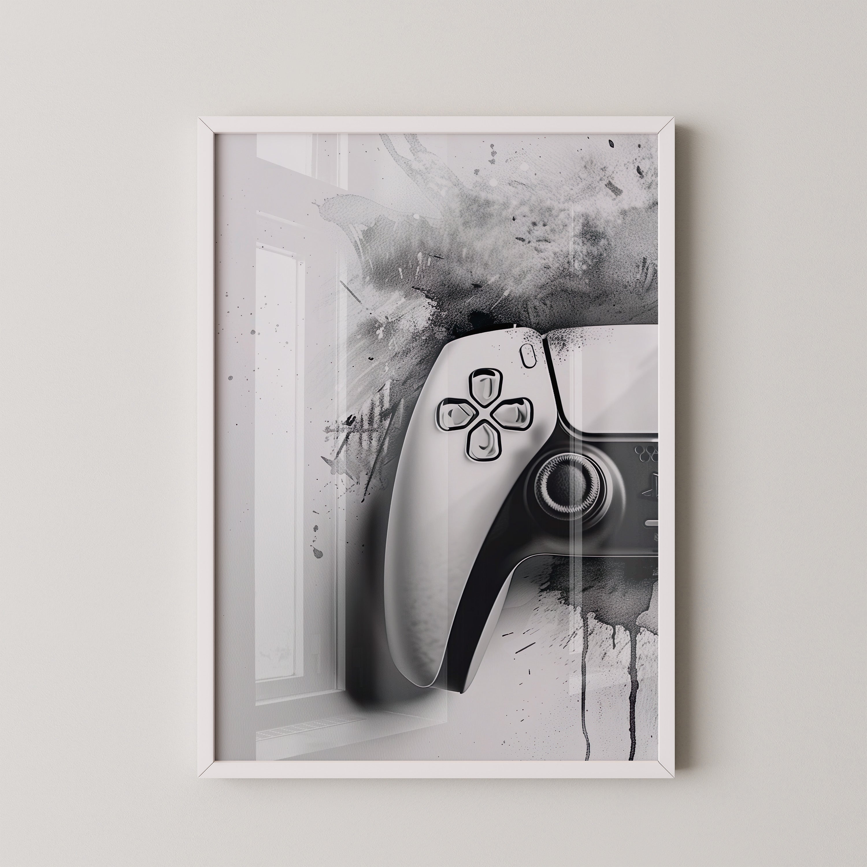 Gamepad Schwarz-Weiß Kunststil