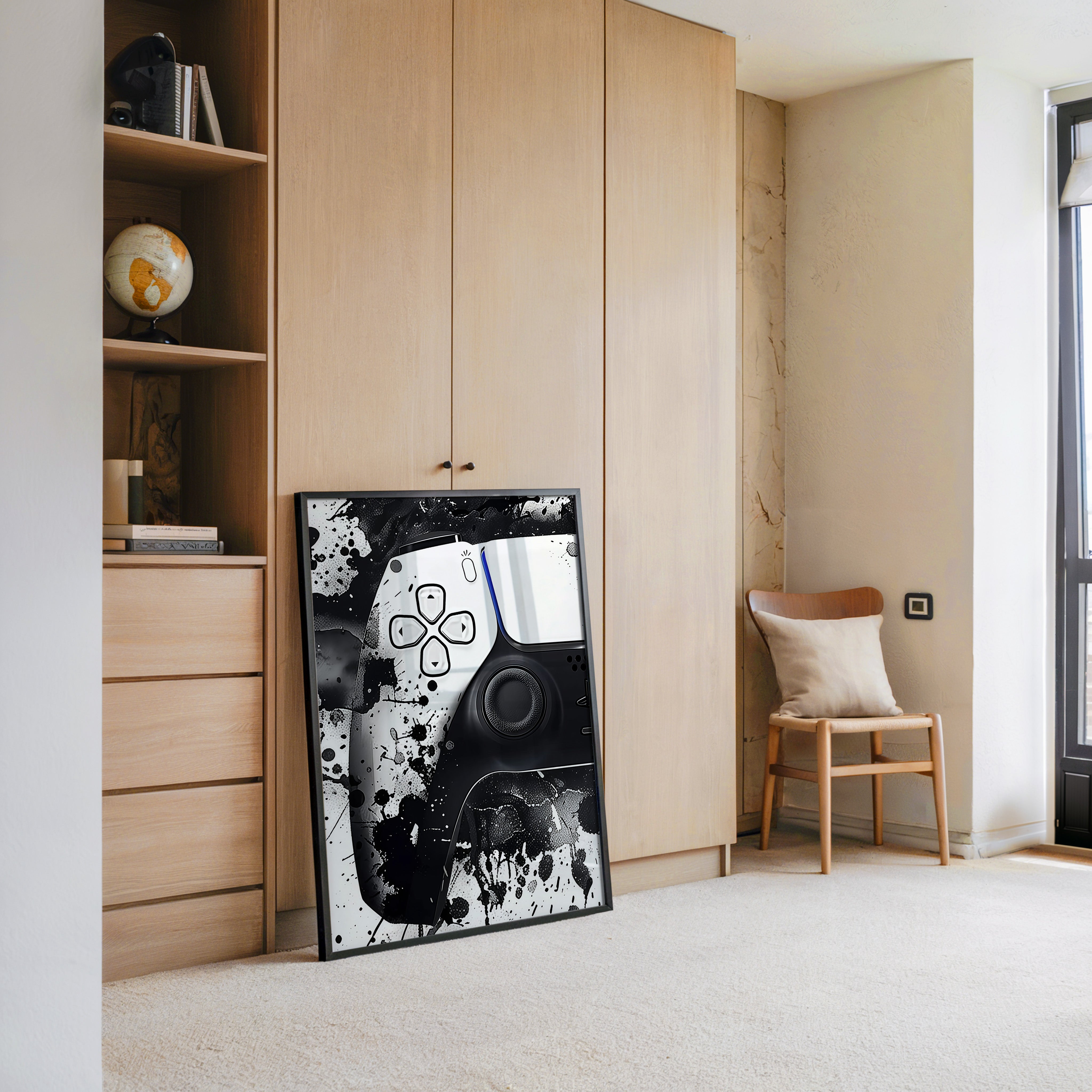 Controller Schwarz-Weiß-Spritzer