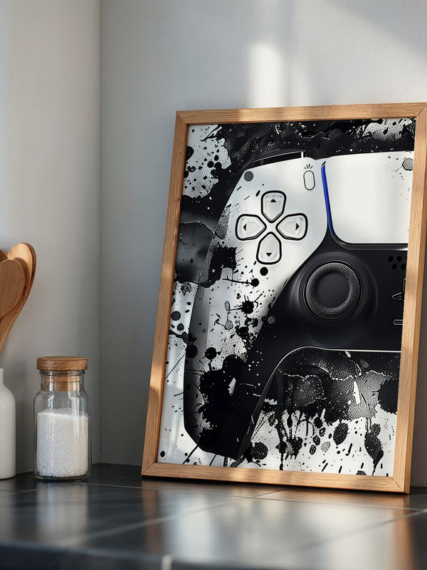 Controller Schwarz-Weiß-Spritzer