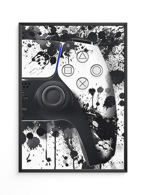 Controller Aquarelllook Schwarzweiß