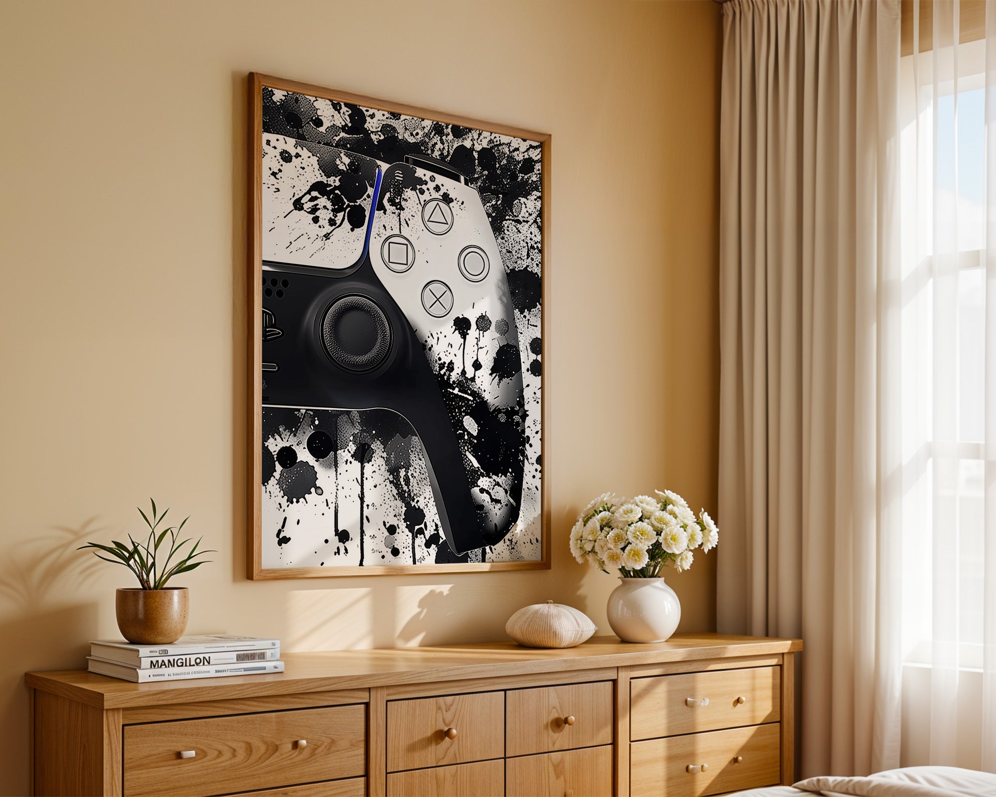 Controller Aquarelllook Schwarzweiß