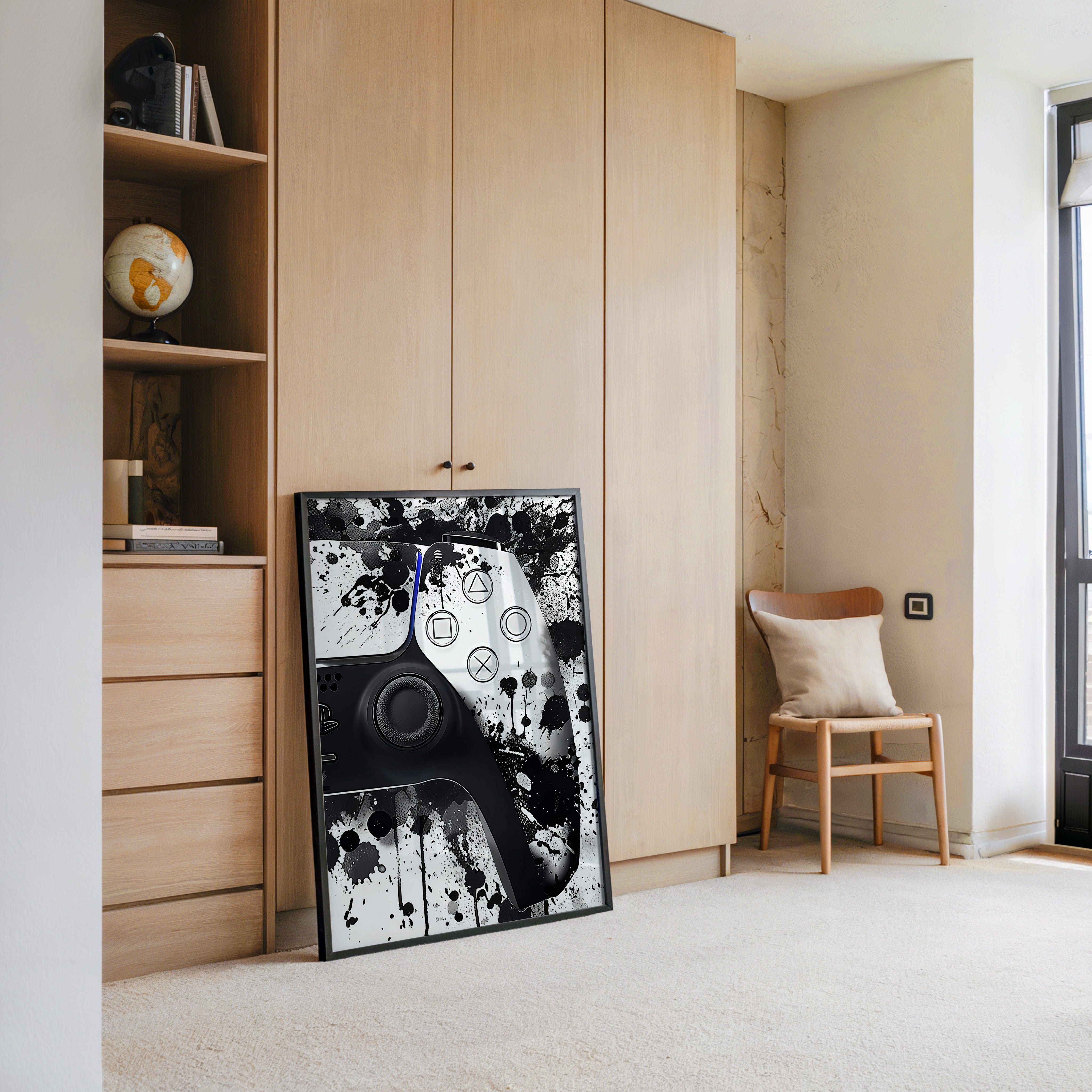 Controller Aquarelllook Schwarzweiß