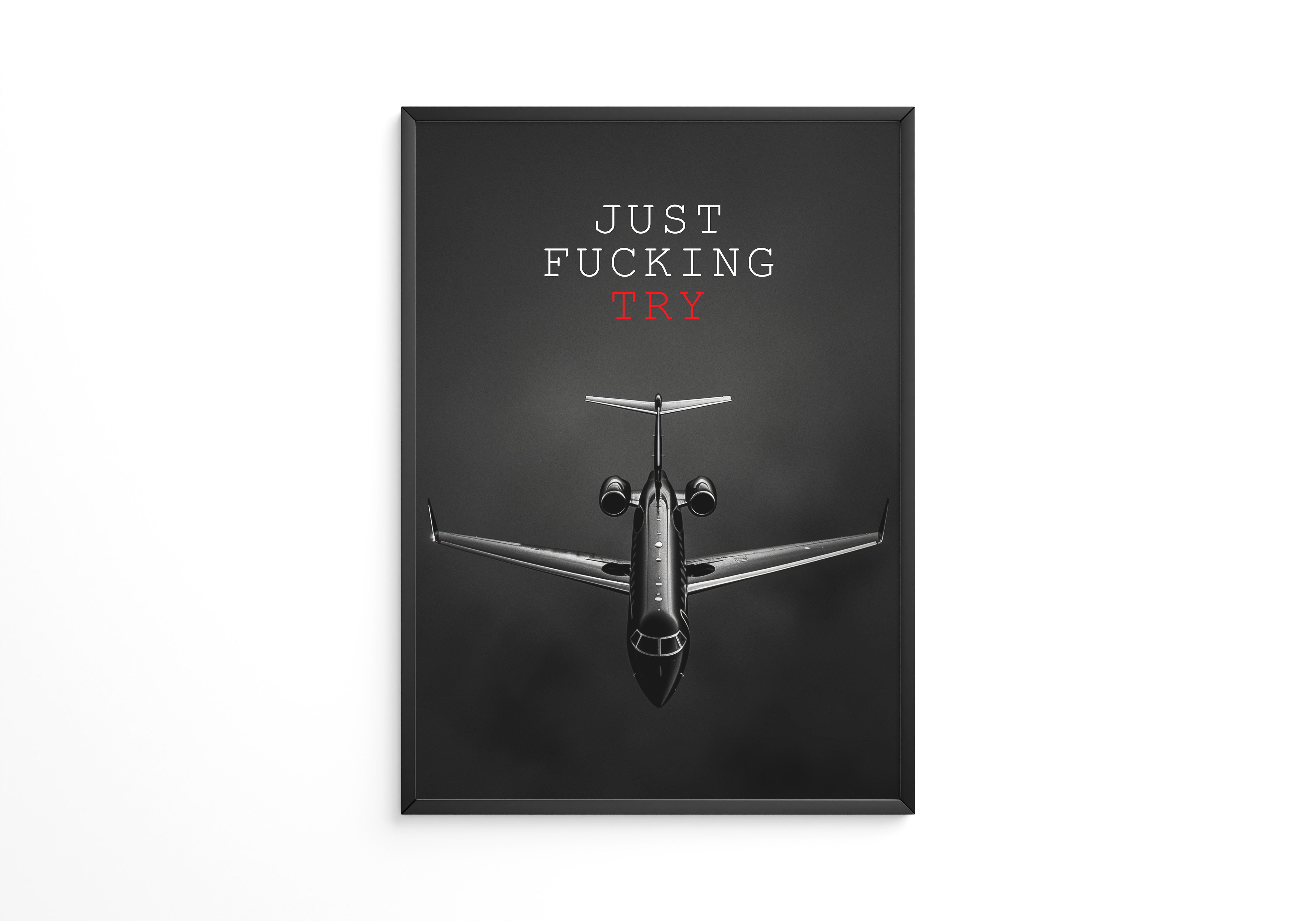 Flugzeug Frontansicht Schwarzweiß