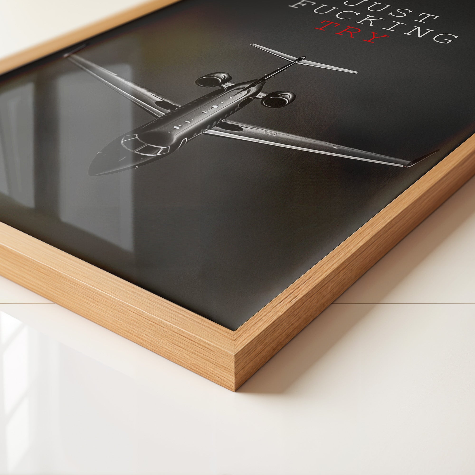 Flugzeug Frontansicht Schwarzweiß