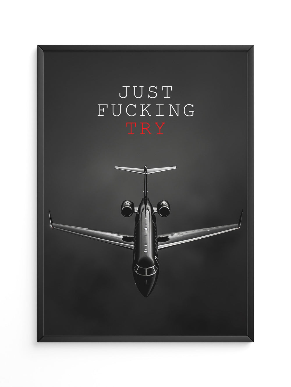 Flugzeug Frontansicht Schwarzweiß