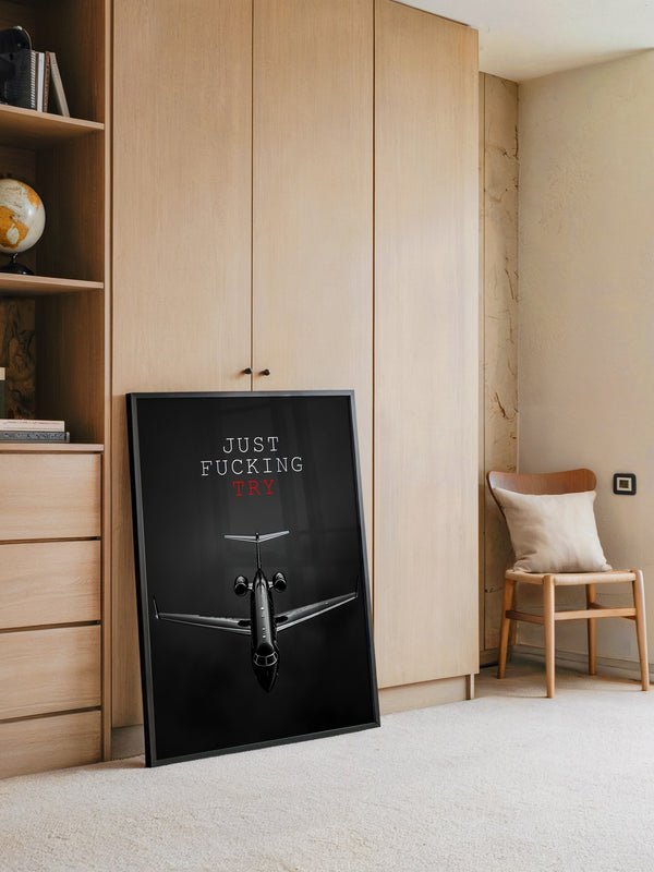 Flugzeug Frontansicht Schwarzweiß