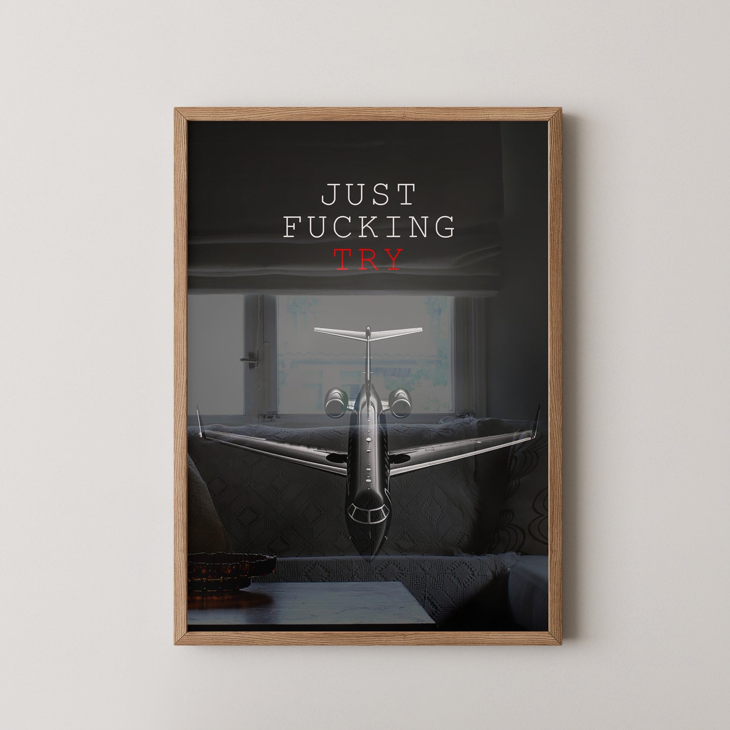 Flugzeug Frontansicht Schwarzweiß